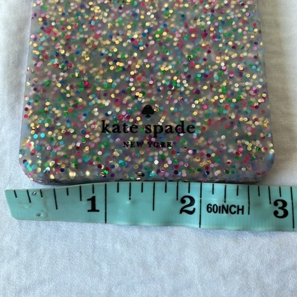 Kate Spade:Why Hello There ID clip-Multi Glitter- Gold tone- 5”x3”-has tiny mark - Picture 8 of 16